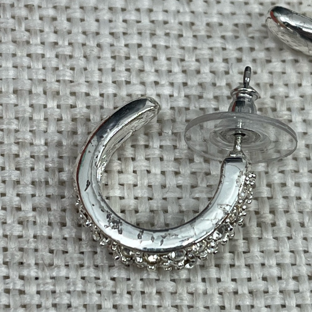 Vintage QVC Necklace & Earring Set – Silver-Tone with Crystal / CZ Accents - Picture 11 of 17